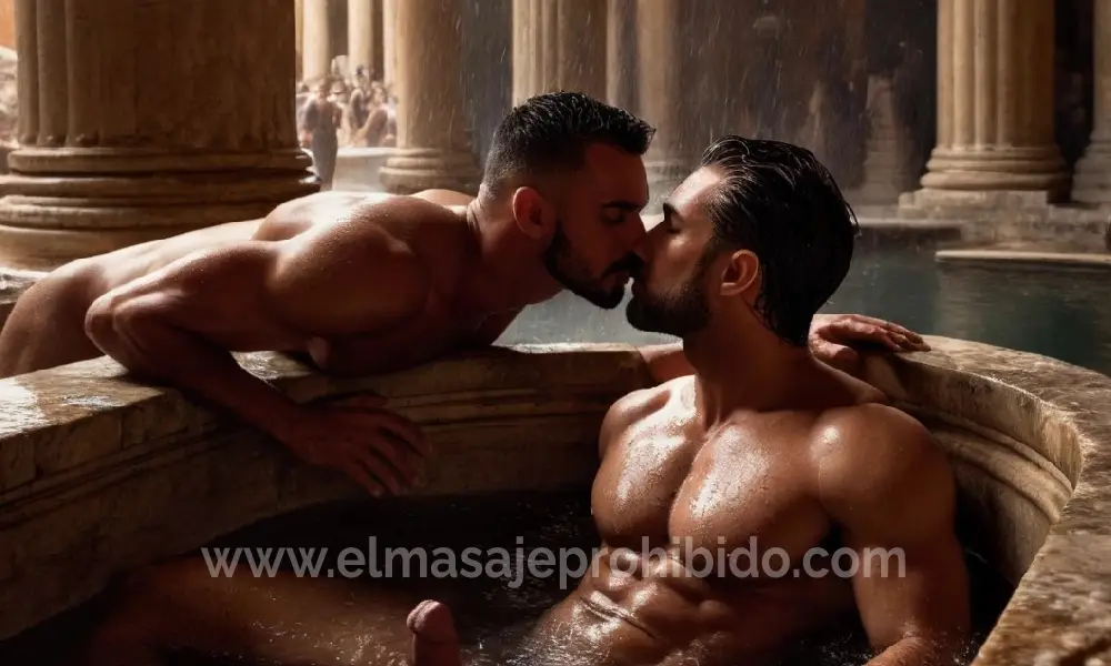 Dos hombres compartiendo complicidad durante masaje erótico gay en Barcelona