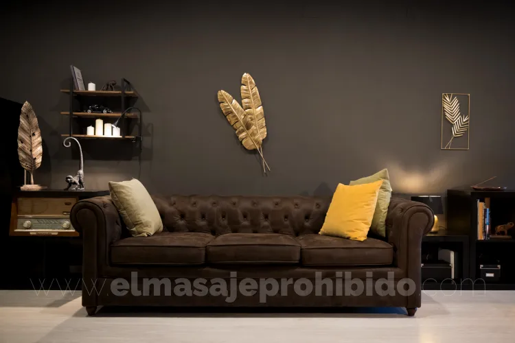 Estudio de masaje gay en Barcelona sofa en recepción